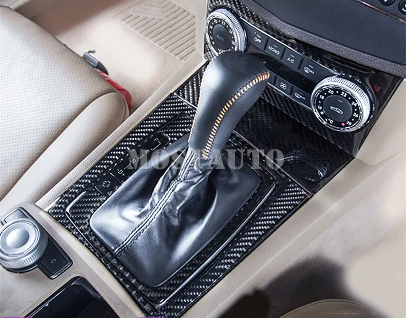 Для Benz C Class W204 S204 коробка передач из углеродного волокна накладка 2007 2013 3 шт.