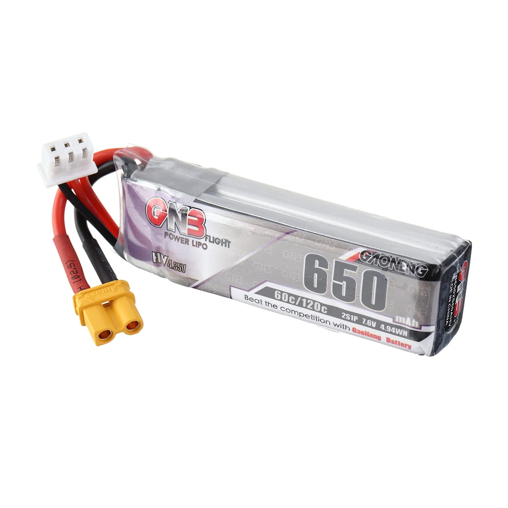 4 шт. Lipo аккумулятор Gaoneng 7 6 В 650 мАч 60C 2S HV 35 в разъем XT30 для Happymodel FPV Racing Drone|Детали и