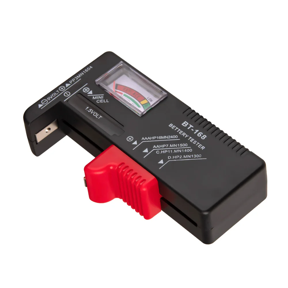 BT-168 Цифровой тест батареи AA/AAA/C/D/9 V/1,5 V батареи Универсальный кнопочный элемент батареи цветной кодированный метр показывает Вольт Тест er