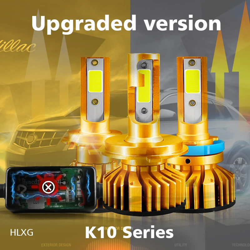 HLXG мини h7 led h4 h1 h11 h8 CANBUS без ошибок Автомобильные фары лампы hb3 hb4 50 Вт 10000lm 4300K 6000K