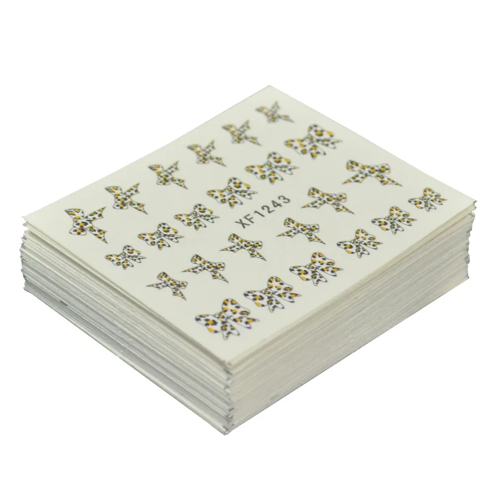 

50 Sheets Mixed Styles Watermark BOW Cartoon Stickers Nail Art Water Transfer Tips Decals Beauty Temporary Tattoos Tools