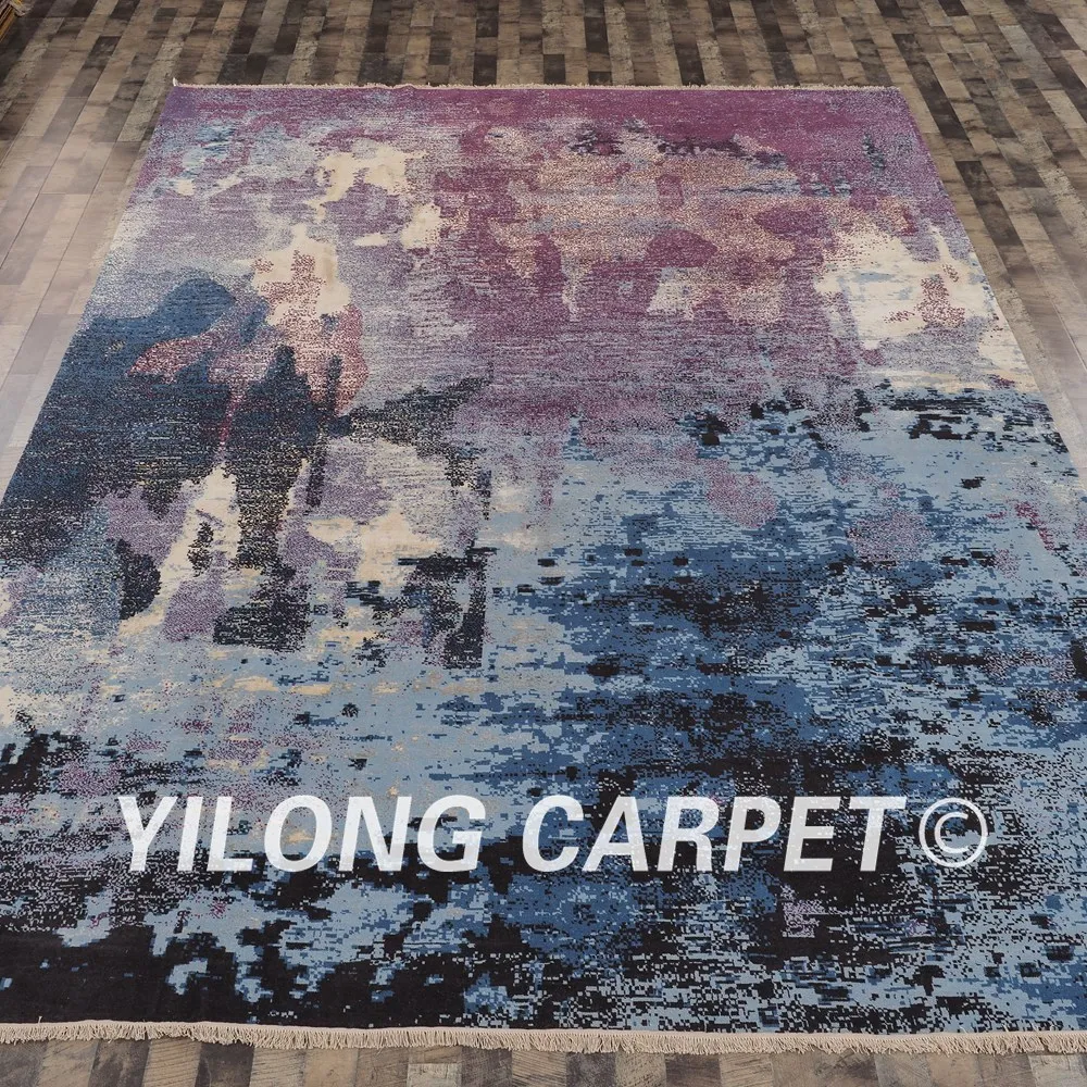 Goedkoop YILONG 10'x13. 8' Chinese Gesneden Wollen Tapijten Uitstekende Verwerking Staat Wol Handgemaakte Tapijten (CQG52S10x13.8)