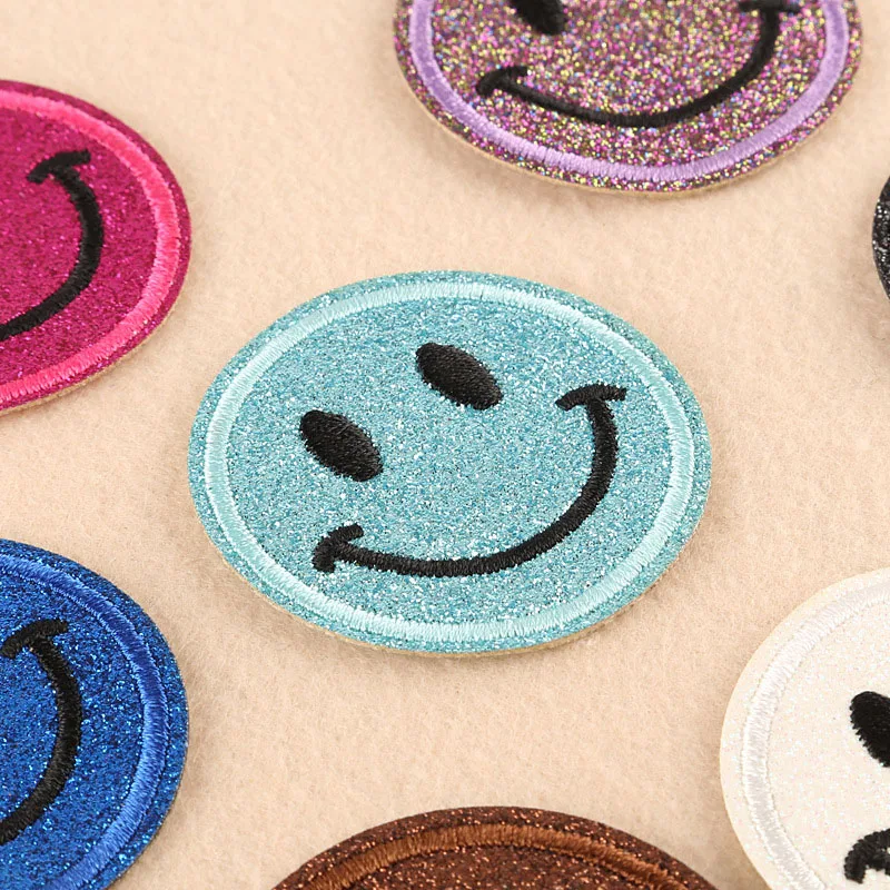 DIY вышивка патч круг мультфильм наклейки для одежды Emoji нашивки украшения