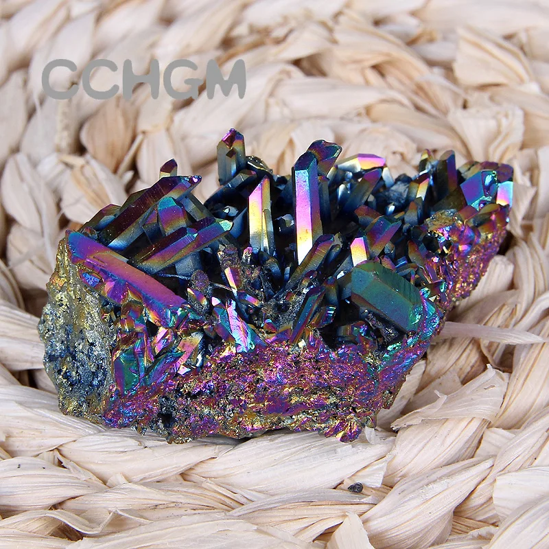 100 г натуральный Титан камни из кварца с кристаллами драгоценного камня минералы