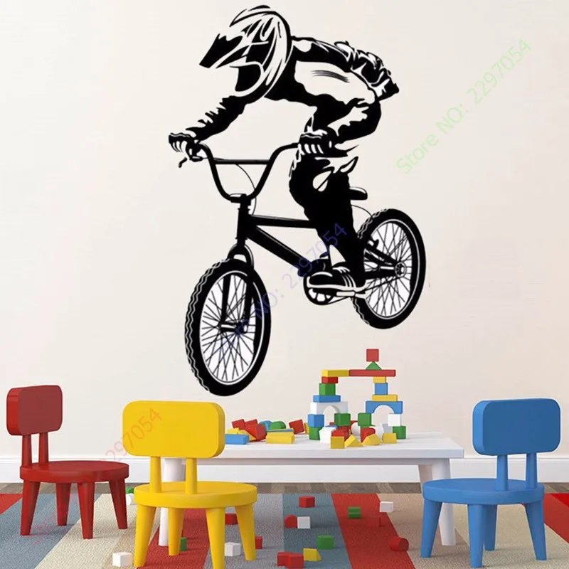 Для велосипеда, мотоцикла, BMX Байкер мальчиков Наклейка на стену домашний декор из винила стикер на стену виниловые декоративные наклейки на стену плакат