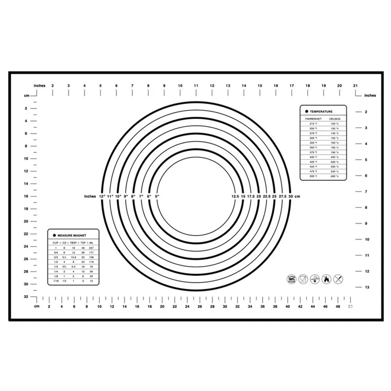 60x40 cm Антипригарный силиконовый коврик для выпечки Кондитерские инструменты раскатка теста коврик большой размер для торта печенья Макарон 1 шт - Цвет: 60x40 cm