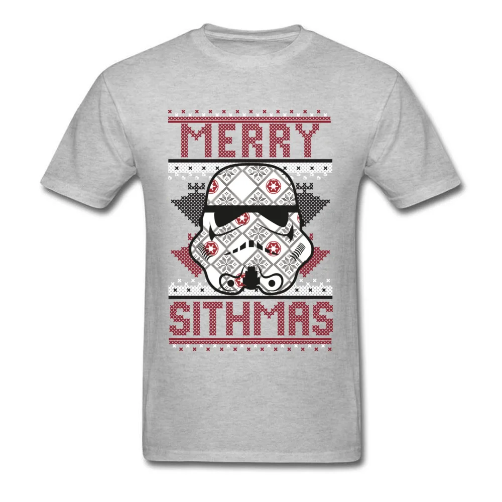Merry Sithmas Футболка мужская Звездные войны футболка Рождественский свитер футболка с коротким рукавом топы с принтом штурмовика Забавный подарок - Цвет: Серый