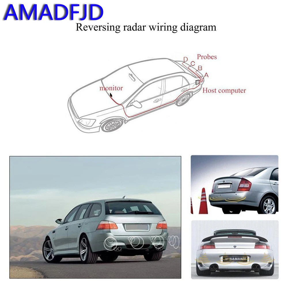AMADFJD Автомобильная задняя подсветка с 4 датчиками | Автомобили и мотоциклы