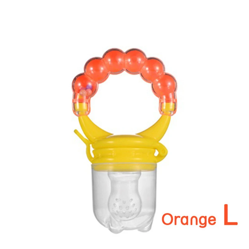 Qshare Baby Nimbler пустышка Клип фрукты младенческой Ниблер для кормления держатель соски Силиконовая пустышка бутылочки для кормления сосок соска - Цвет: Orange1 L