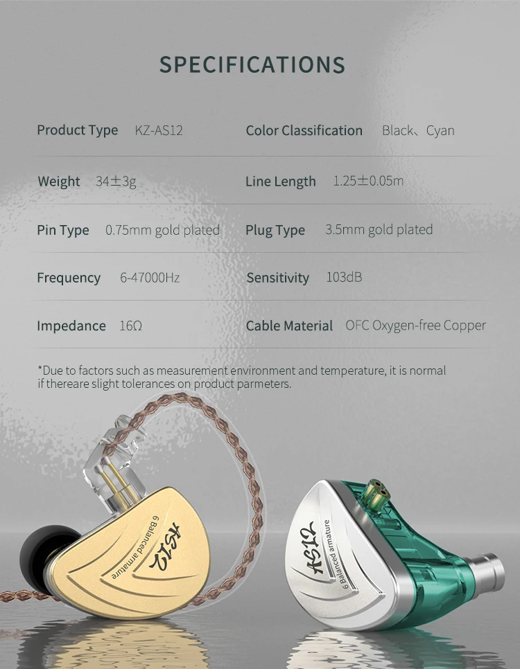 KZ AS12 12BA наушники HIFI бас в ухо монитор наушники