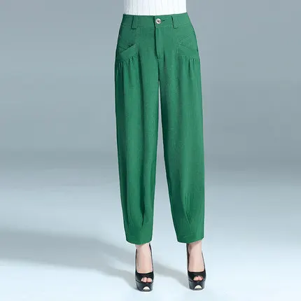 Брюки женские из льняной пряжи Модные свободные шифоновые повседневные штаны