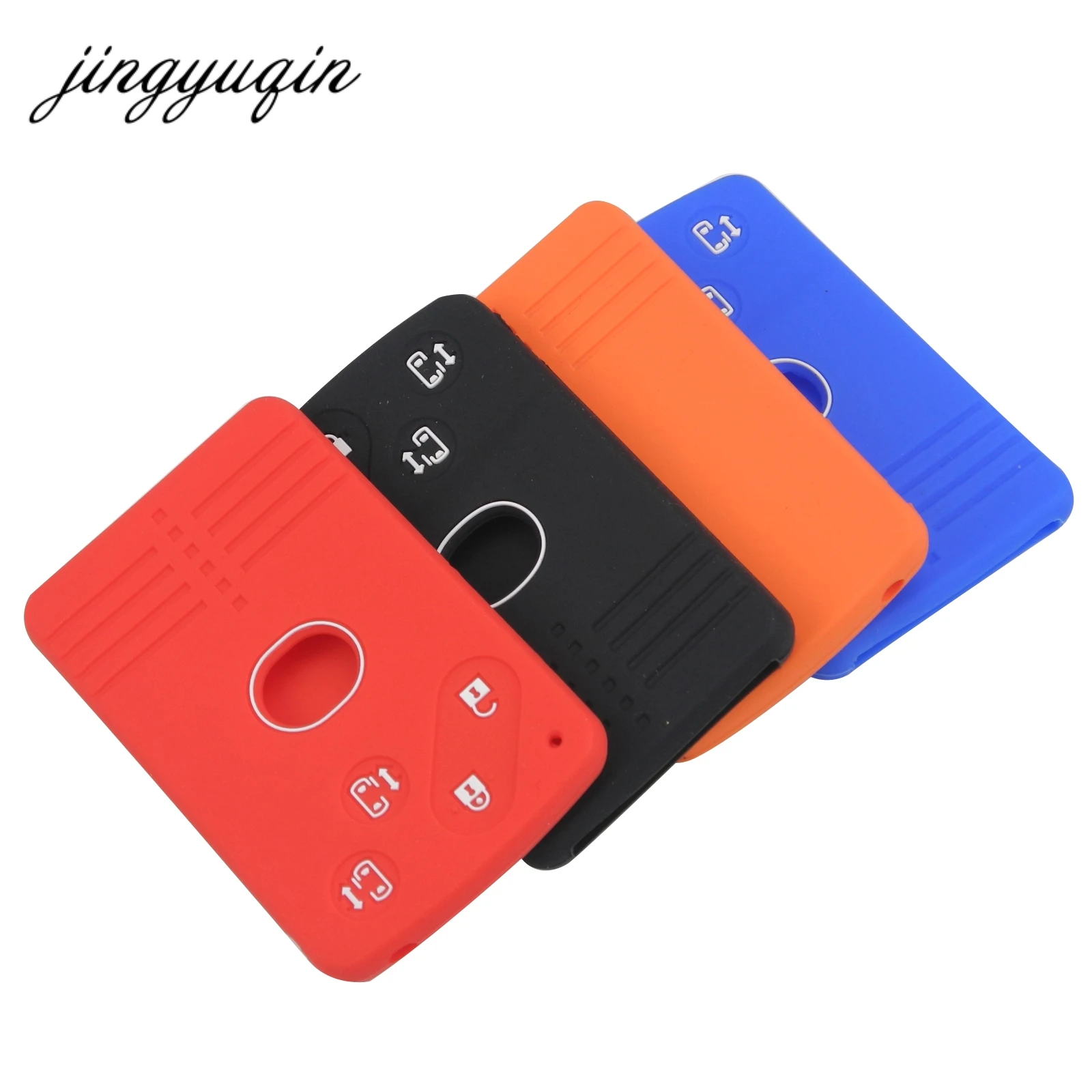 

jingyuqin Silicone Rubber Car Key Fob Cover for Mazda 5 6 8 M8 CX-7 CX-9 Smart Card Remote Key 4 Button Case Skin Protector