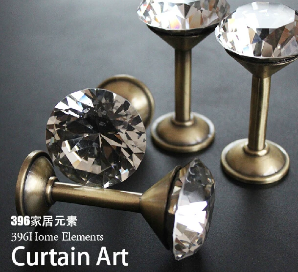 2 шт./лот хрустальный занавес в форме алмаза Аксессуары для штор|curtain pole|curtain