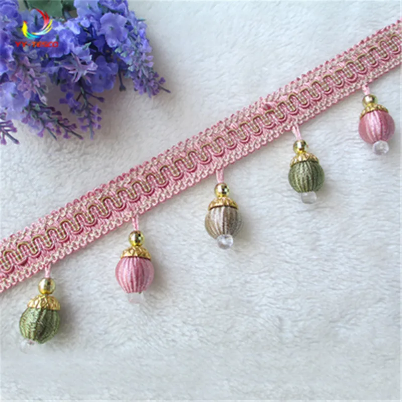 Deluxe Fringes Curtain Sofa Cover Pillow Trims Valance Decorative Polyester Tassel Drops Lace Trimming 6.5cm Sell By meters | Дом и сад