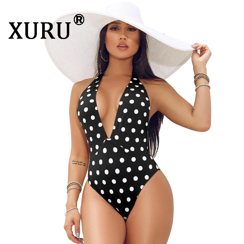 jumpsuits-XURU estate delle nuove donne sexy di un pezzo del costume da bagno bikini sexy back cinghie tuta dalla spiaggia della boemia triangolo della tuta
