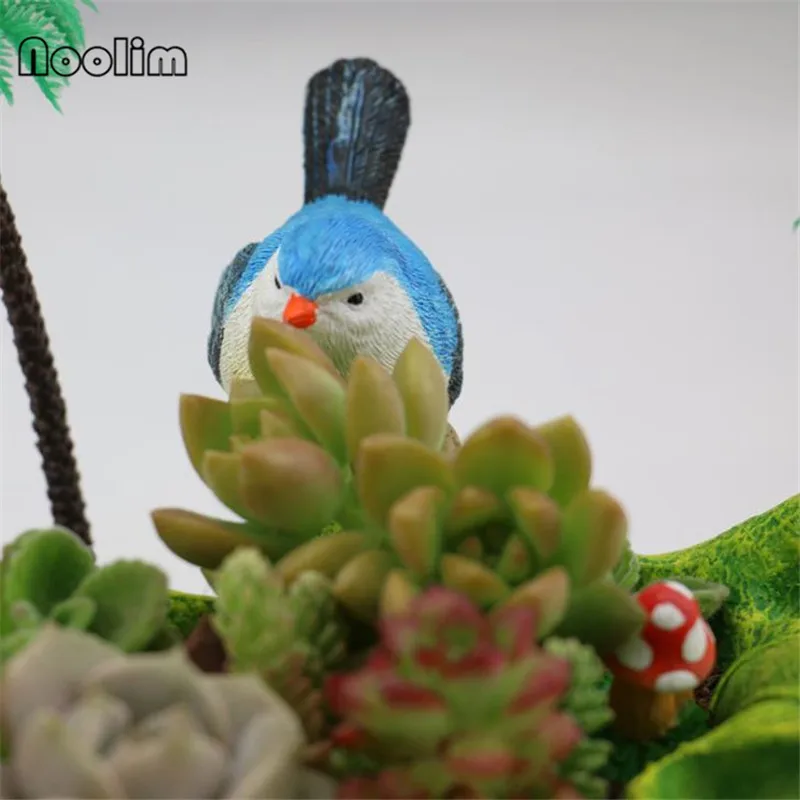 Смола Моделирование маленькая птица микро пейзаж цветочный горшок для