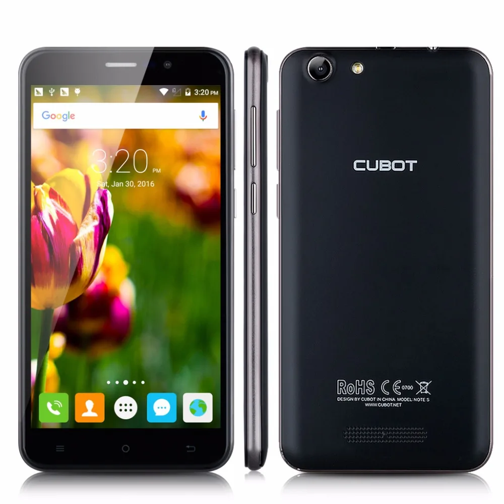 Cubot Note S 4150mAh Battery Cellphone 5.5inch 1280X720 Android 6.0 Smartphone 3G WCDMA 2G RAM 16G ROM Mobile Phone | Мобильные