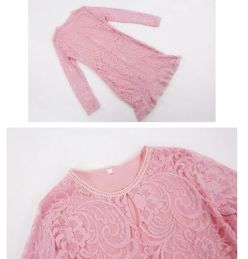 Новые Прибытия Vestidos Женщины Мода Повседневная Кружева Платье О-Образным Вырезом