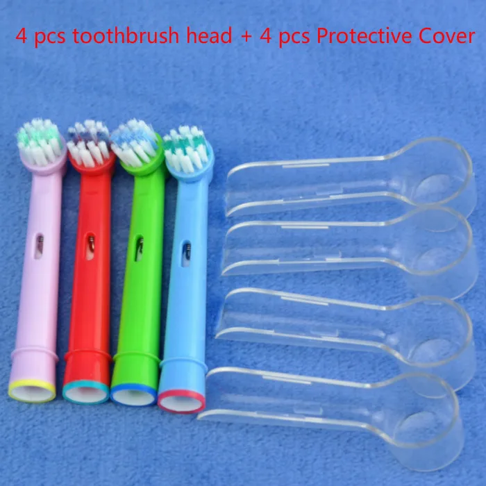 

4 pcs Packs Health Care Toothbrushes Replacement for Oral Hygiene B Sensitive EBS-17A Replace Electric Tooth B +Protective Cover