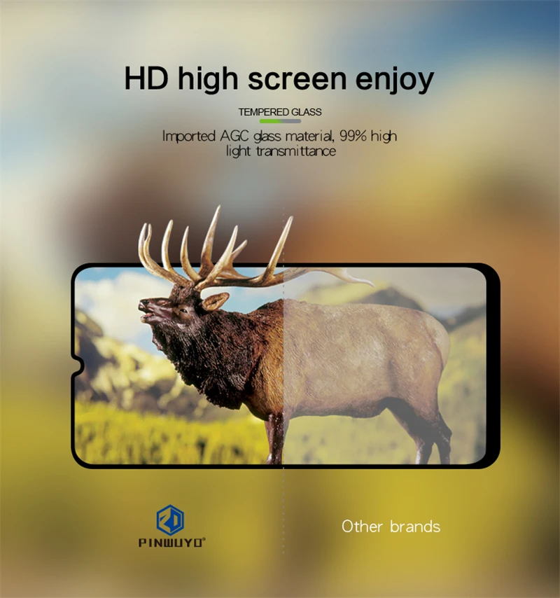 PINWUYO For Samsung Galaxy A30 A50 Screen Protector 9H 2.5D Tempered Glass Full Covered Protective Film Anti-Scratch LCD Guard | Мобильные