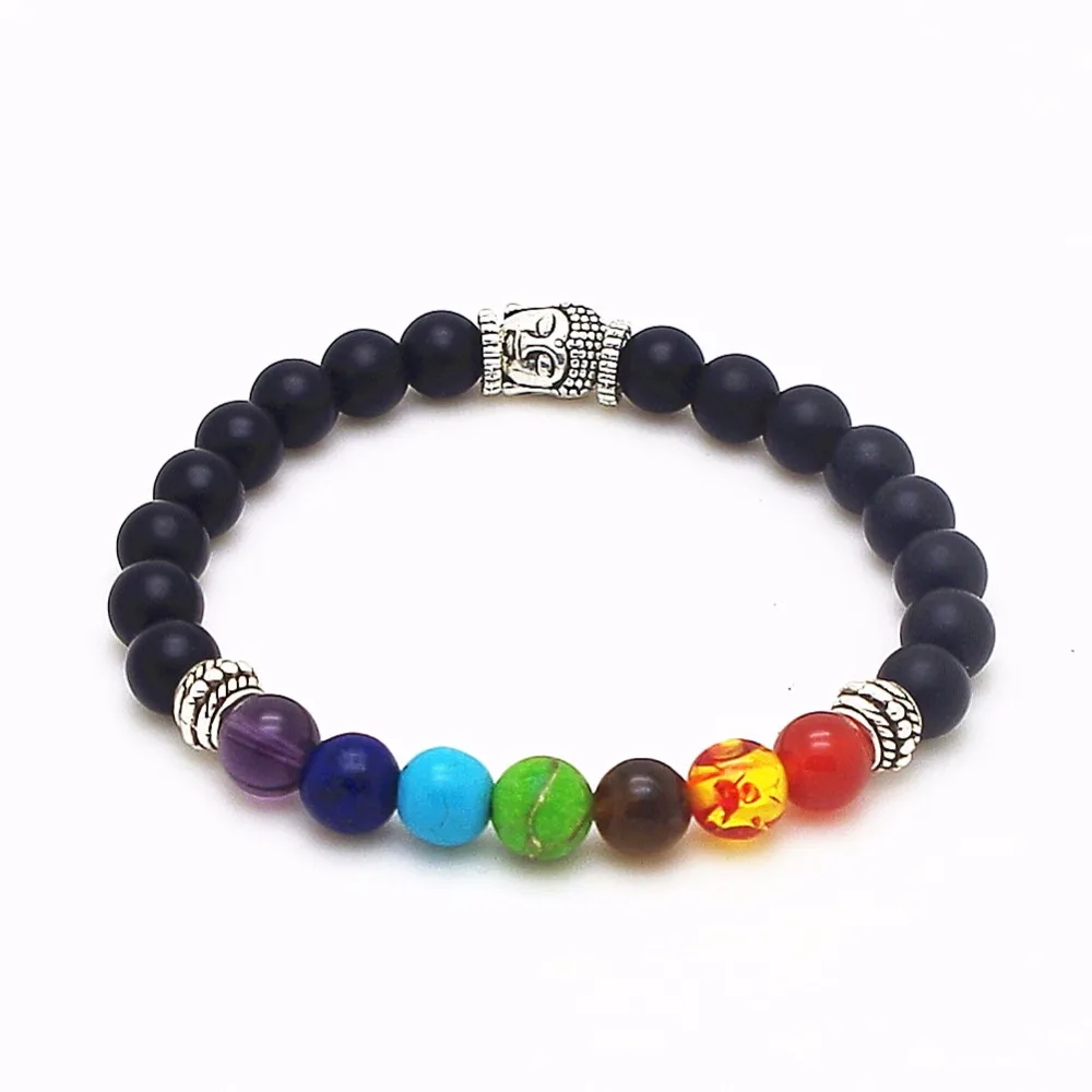 7 Чакра исцеляющий браслет вулканическая лава мала для медитации Мужчины Женщины