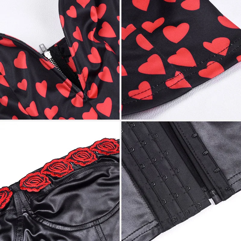 Женский топ без бретелек черный облегающий бандо с розой и вышивкой 2019|Майки| |