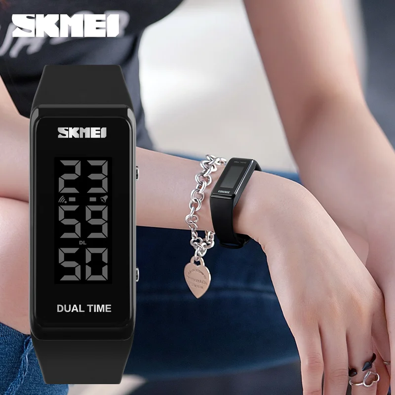 SKMEI 1277 женские спортивные часы светодиодный электронные цифровые наручные