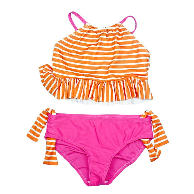 Children Swimwear Bikinis Girls Tankini Swimsuits Striped Beach Bathing Suits For Girls Biquini Infantil Kids Swimming Clothes