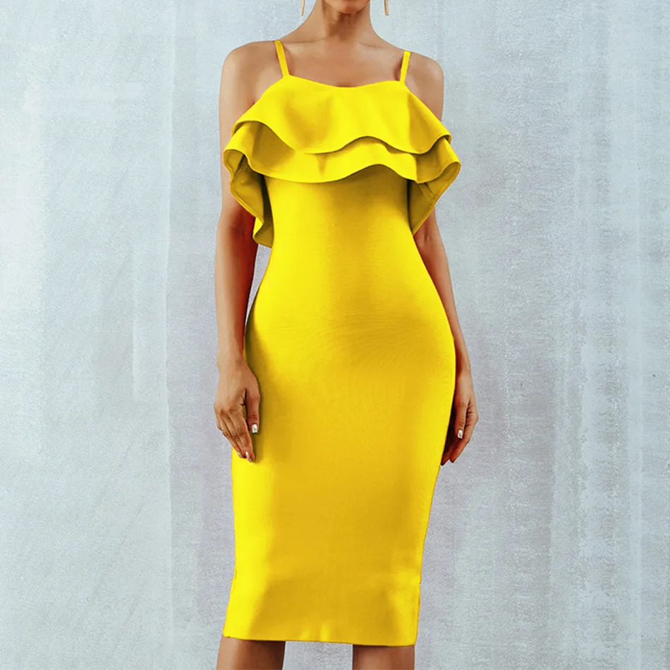 DressBird женское летнее Бандажное облегающее платье Vestidos пикантные на бретелях с