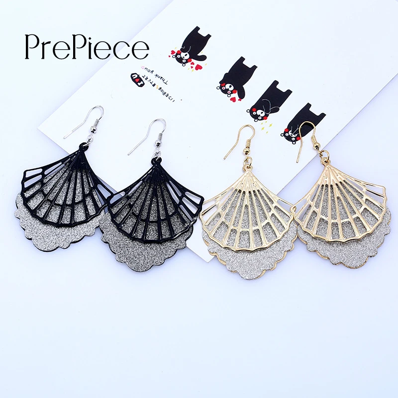 Prepiece Мода модные В виде ракушки скраб полый пирсинг Серьги multi Слои длинные для