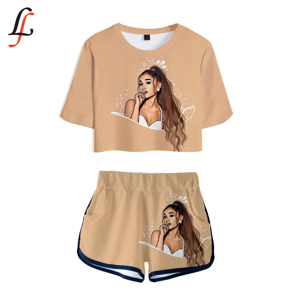 Комплект одежды Ariana Grande женский из двух предметов пикантный короткий топ с