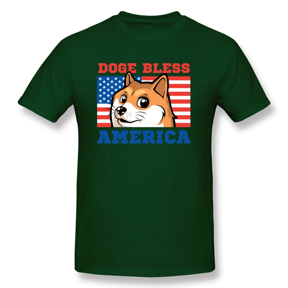 Мужская футболка с принтом Doge Bless рисунком американского флага карты собаки