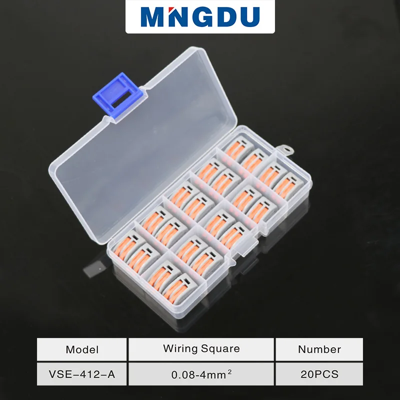 VSE-412-A SET 20 шт. быстроразъемные электрические Клеммные Соединители проводов кабель, провод кабеля Соединительный Терминатор набор электрических терминалов - Цвет: VSE-412-A SET