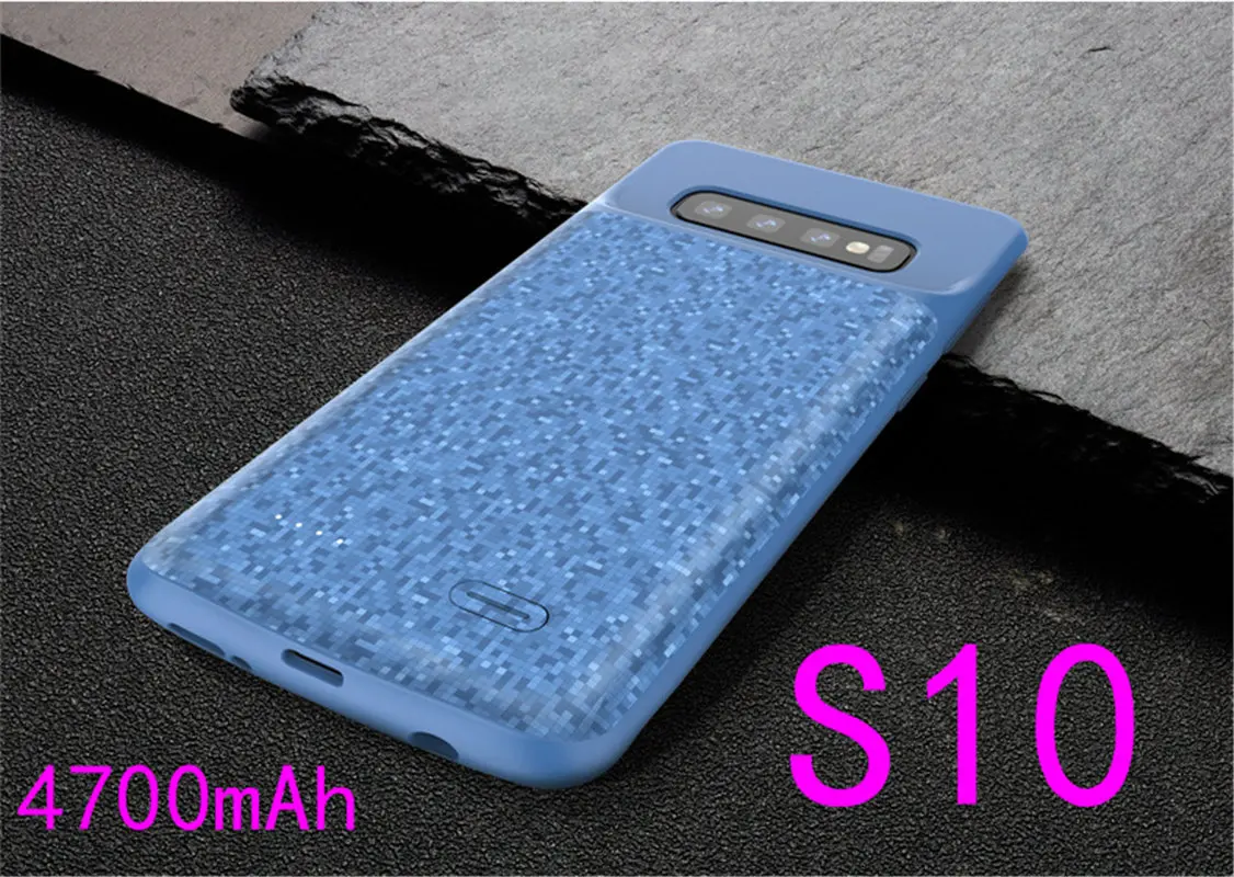 S10-Blue Чехол-аккумулятор для samsung Galaxy S10 S10e, Силиконовый противоударный чехол для зарядного устройства, тонкий внешний аккумулятор, чехол для samsung S10 Plus - Цвет: S10-Blue
