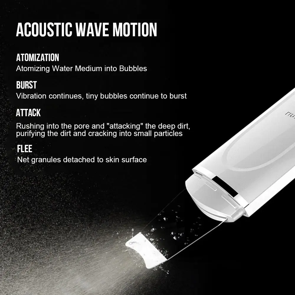 Ультразвуковой скруббер для кожи глубокий аппарат чистки лица уменьшает морщины