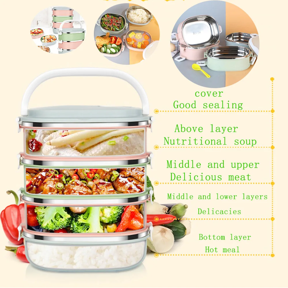 Портативный изолированный термос Bento lunch box контейнер для хранения продуктов из