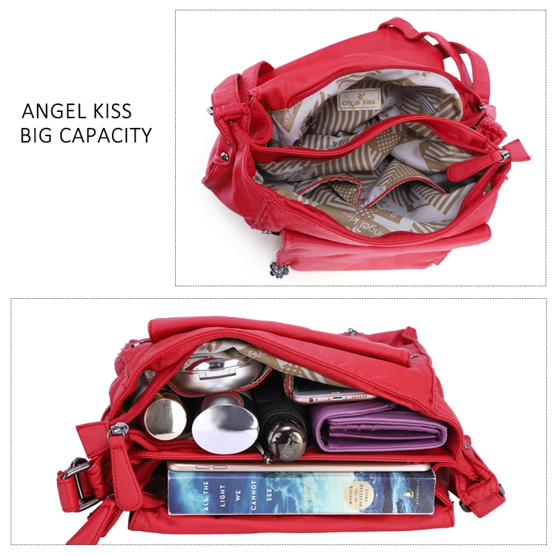 Angelkiss сумка через плечо на одно для дам винтажные повседневные сумки мессенджеры