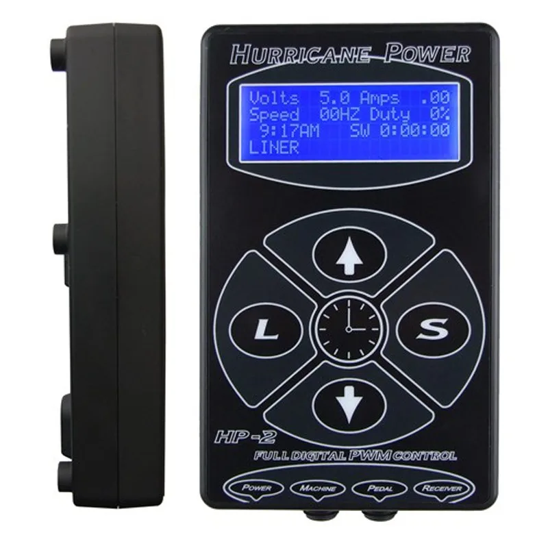 Черный HURRICANE Tattoo power supply Upgrade Tattoo Machine hp-2 Интеллектуальный цифровой жидкокристаллический Макияж Двойной источник питания татуировки набор - Цвет: Черный