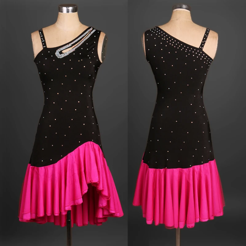 

custom custmize diamond latin Rumba cha cha salsa tango one-piece Latin dance dress competition patchwork wear S-XXXL