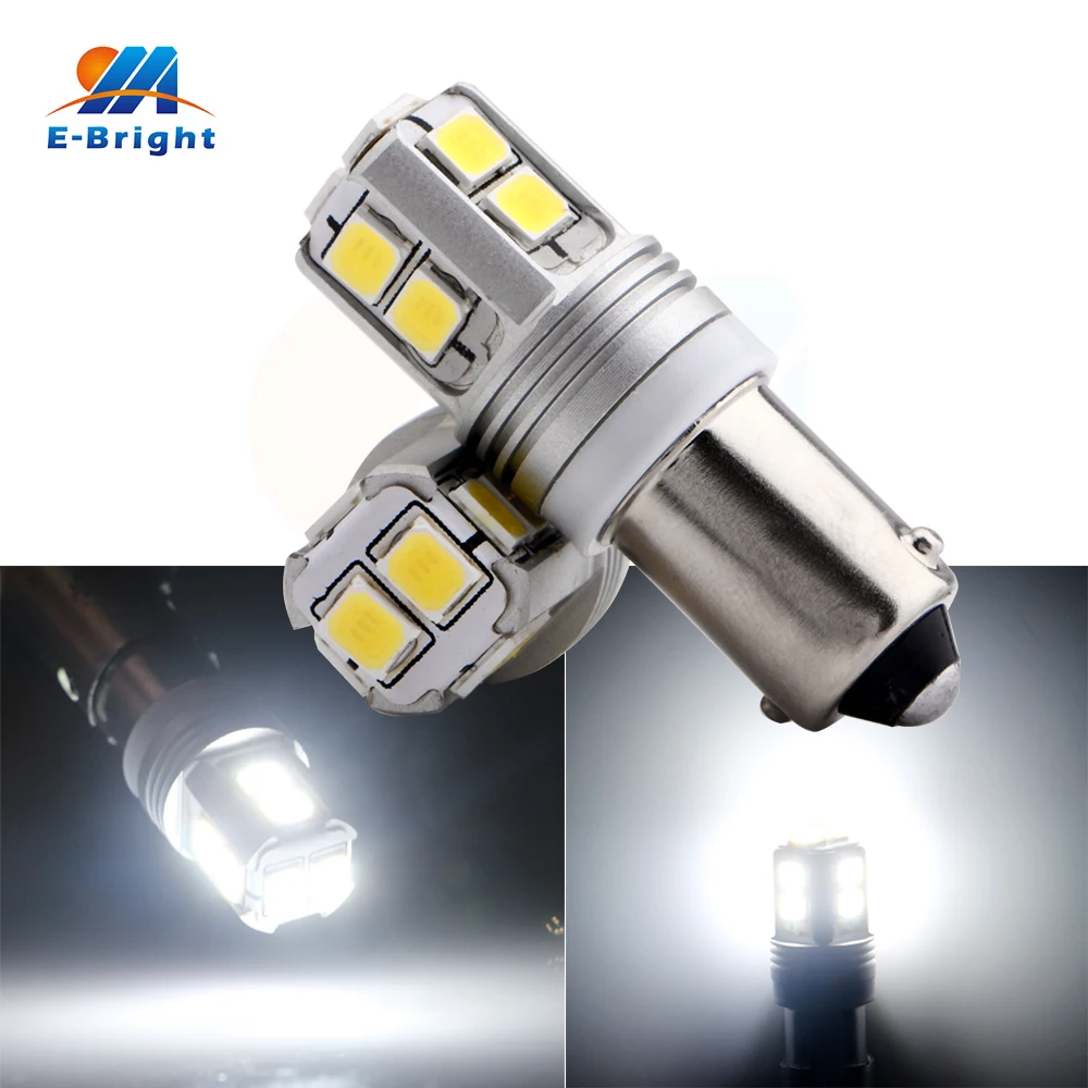 YM E Bright 2 шт. BA9S Canbus без ошибок H6W 2835 10 SMD СВЕТОДИОДНЫЙ фонарь для фонари заднего хода