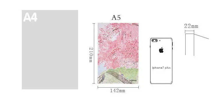 Серия Sakura Sketchbook A5 чистый цветочный альбом для эскизов мягкий переплет 120 листов