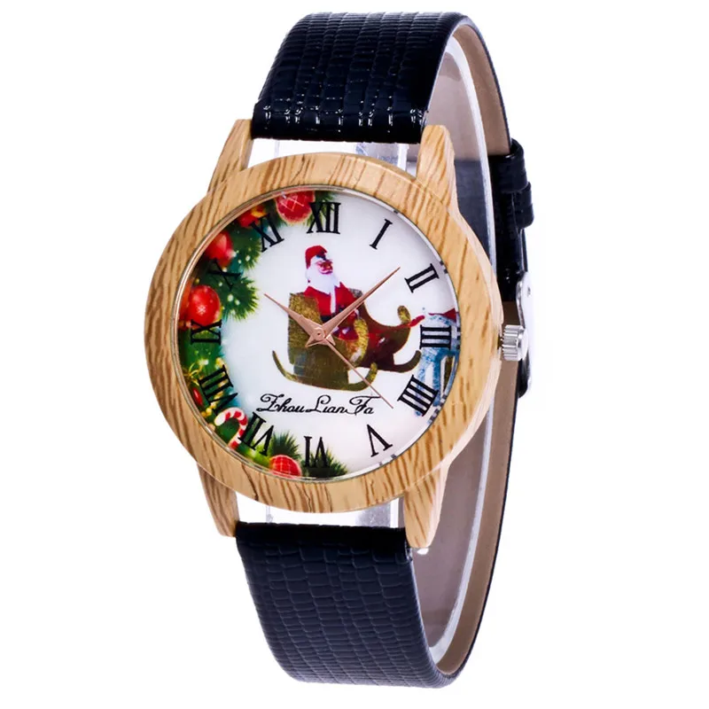 FUNIQUE Candy Color Casual Women Wristwatches Santa Claus Christmas Couple Watches Leather Strap Femme 2018 | Наручные часы