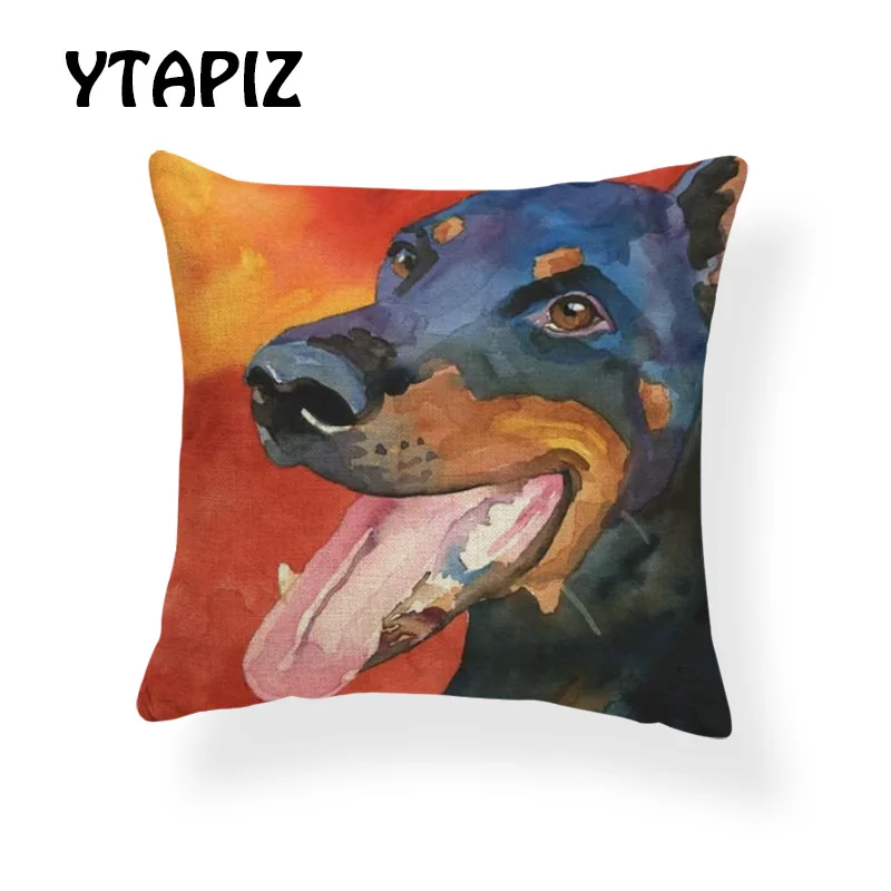 Цветная подушка для животных 45X45 см полиэстер таро далматян померанский желтый