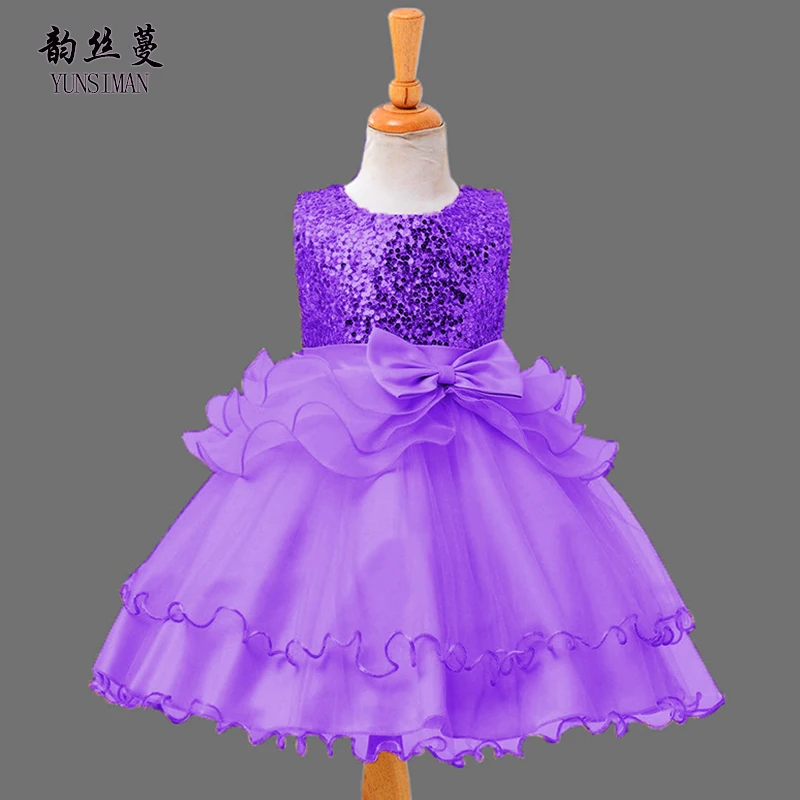 2019 Children Girls Dress Flower Sequined Red White Party Princess Costume Child Dresses for 6 7 8 9 10 to 12 Years B1A9BA | Детская
