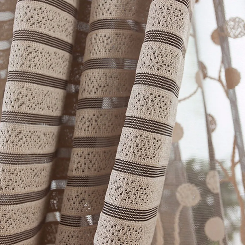 Тюль с цветочным узором занавеска в виде листика дерева Декор для дома дверная