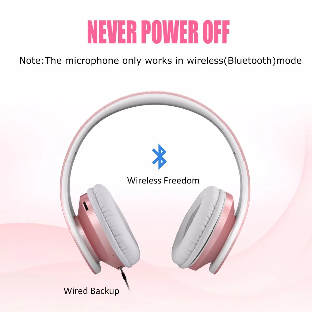 Eson стиль Bluetooth накладные стерео аудио Музыка складные наушники с мягким ухом встроенный микрофон и проводные Hedphones