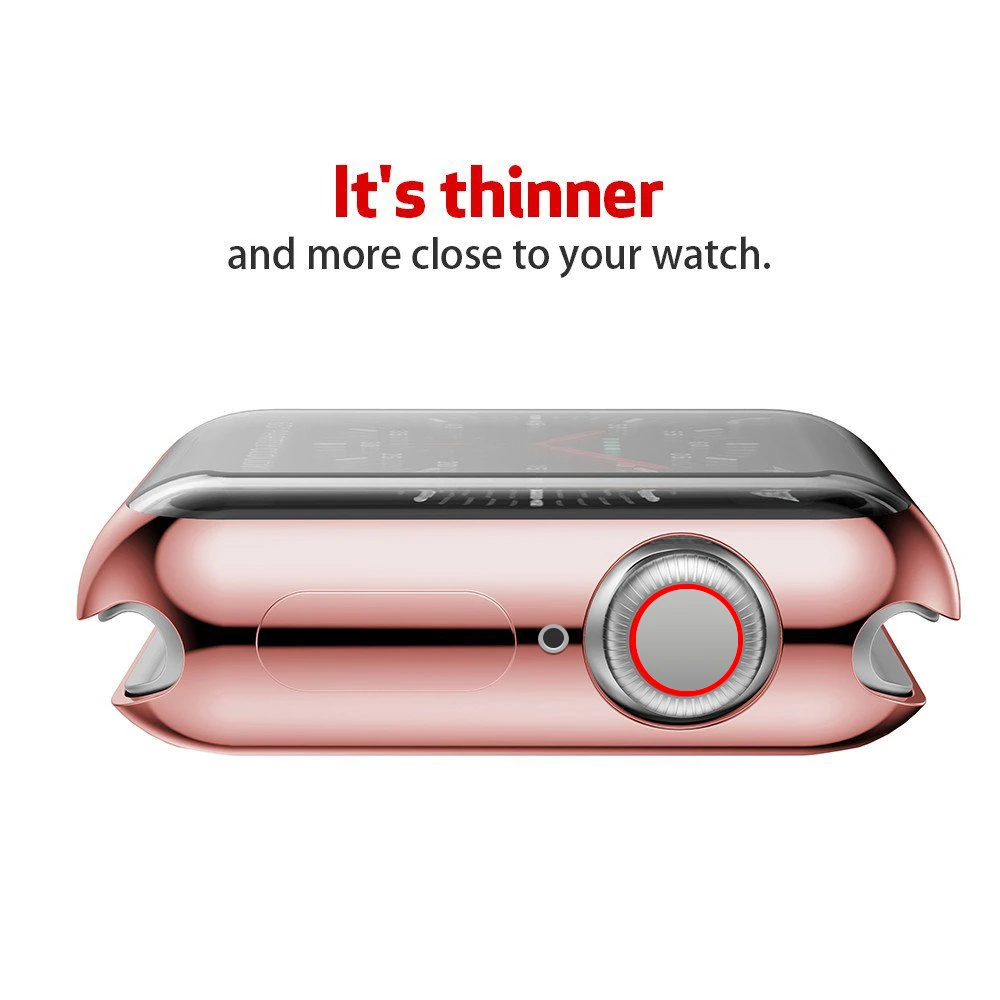Новые часы чехол из ТПУ для Apple Watch Series 2, 3, 4, 360 ° полный охват Защитный чехол Крышка Экран защитная пленка 38/42 40/44 мм