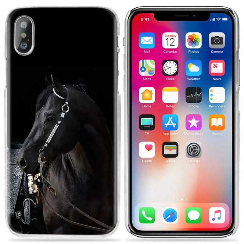 02 Чехол для iPhone XS Max XR X 10 7 7 S 8 6 6 S Plus 5s SE 5 4s 4 5C прозрачный ПК твердый пластиковый чехол Capa чехол для телефона Coque Horse Animal - Цвет: 02
