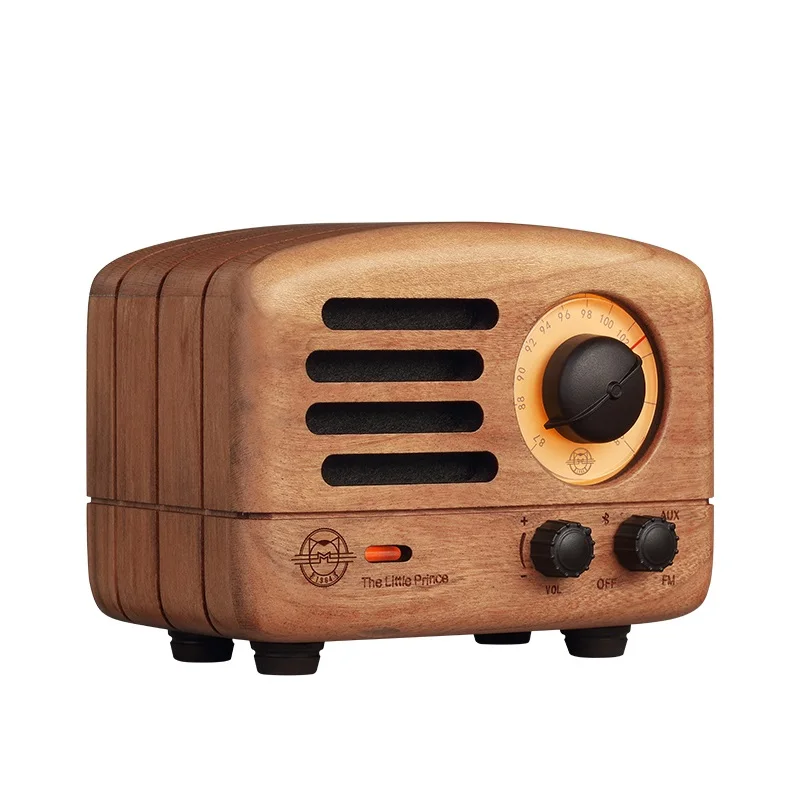 Cherry MaoKing(MUZEN) Bluetooth динамик MW-2/MW-2I Маленький принц FM радио Ручной Работы Деревянный сабвуфер ретро искусство подарок - Цвет: Cherry