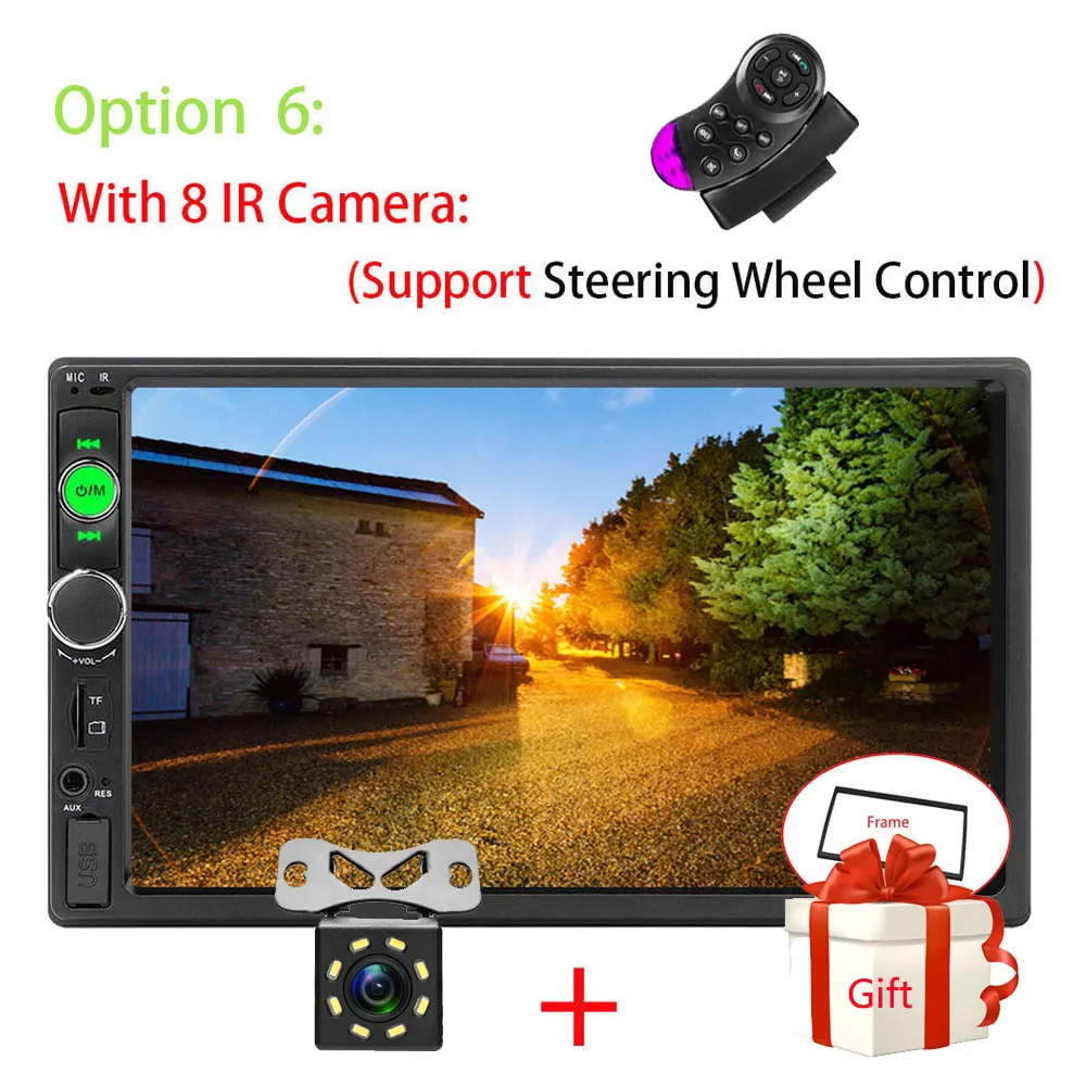 Optrion 6 Podofo 2 Din автомагнитола " Bluetooth стерео Мультимедийный плеер 2din MP3 MP5 плеер аудио стерео Зеркало Ссылка USB SD FM - Цвет: Optrion 6
